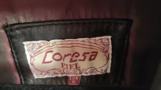 Chaqueta Piel Vobina Coresa Larga Negra