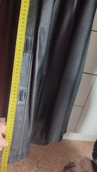 Chaqueta Piel Vobina Coresa Larga Negra