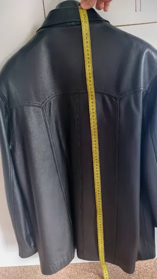 Chaqueta Piel Vobina Coresa Larga Negra