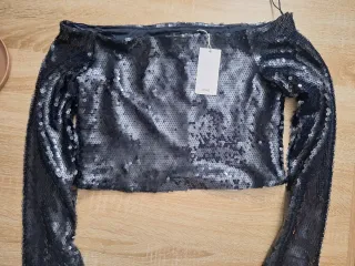 Mango Camiseta Lentejuelas Talla L