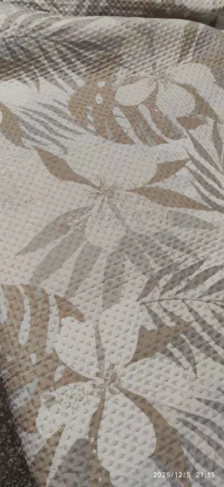 Copriletto beige/bianco 248x171 cm