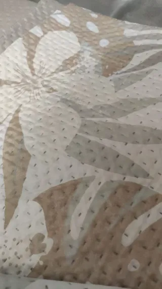 Copriletto beige/bianco 248x171 cm