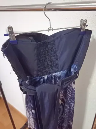 Vestido invitada azul y multicolor