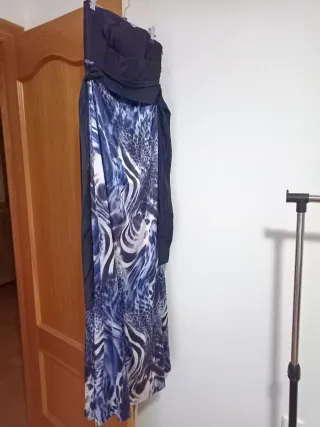 Vestido invitada azul y multicolor