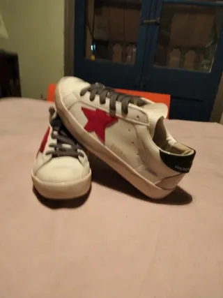 Golden Goose Bambas Blancas y Rojas