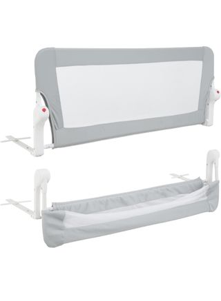 Barra protectora cama bebé gris