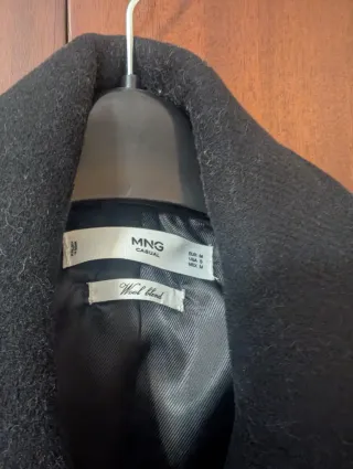 Abrigo de paño mujer negro