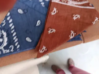 5 Pañuelos estilo bandana 4 azul y 1 marrón