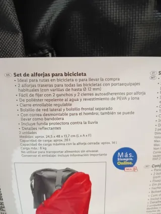 Lote  Alforjas  Bicicleta Crivit