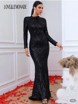 Vestido Lentejuelas LOVE&LEMONADE Negro