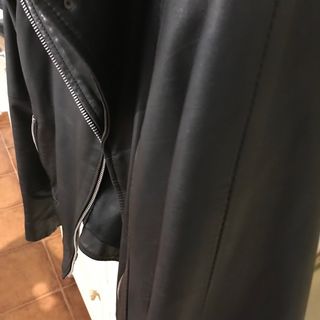 Cazadora cuero Mango mujer negra