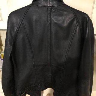 Cazadora cuero Mango mujer negra