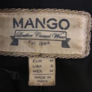 Cazadora cuero Mango mujer negra