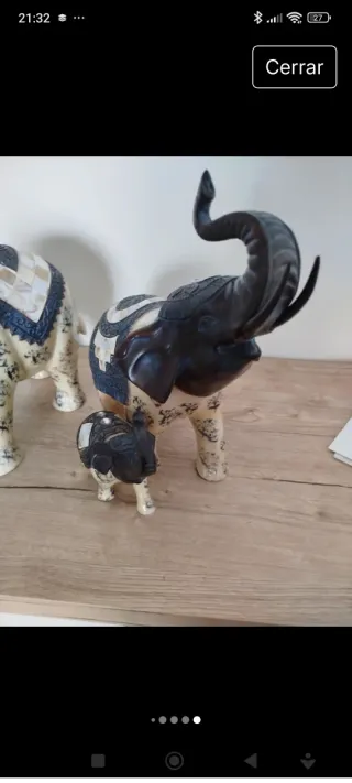 Familia de elefantes decorativos