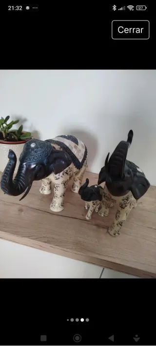 Familia de elefantes decorativos