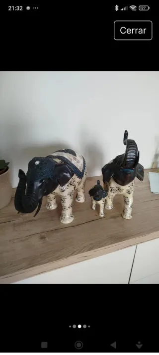 Familia de elefantes decorativos