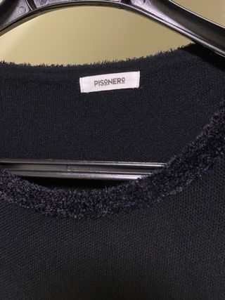 Jersey negro punto y encaje. Talla L. “ Pisonero”
