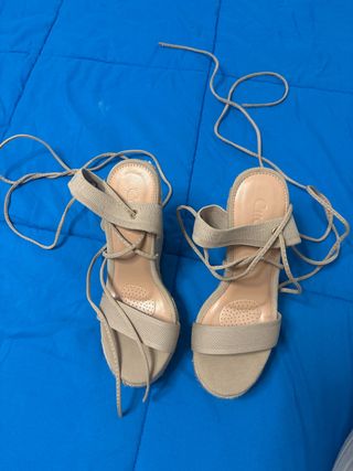 Sandalias Esparto Talla 37 Beige