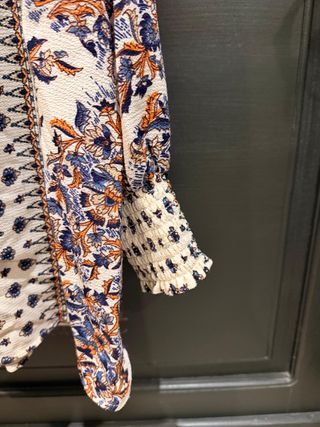 Blusa boho estampada manga larga NATURA Talla L