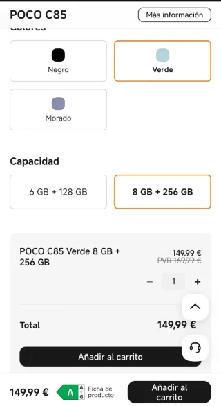 Xiaomi Poco c85 precintado nuevo 8GB/256GB