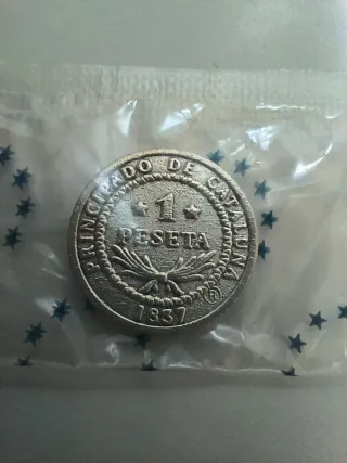 Moneda Principado de Cataluña 1 Peseta 1837