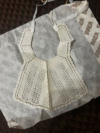 Tris bavette uncinetto avorio