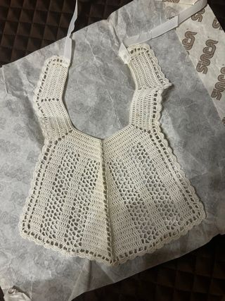 Tris bavette uncinetto avorio