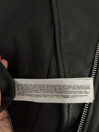 Chaqueta Cuero MNG Negra