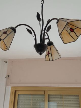 Lámpara colgante cristal y metal