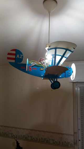 Lampadario biplano azzurro