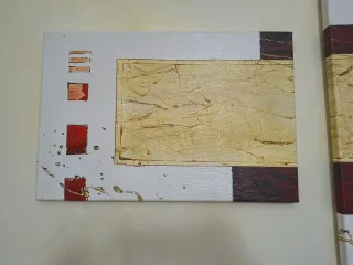 Set 4 Quadri Moderni Oro e Bianco