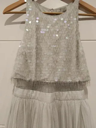 Vestido de fiesta plateado