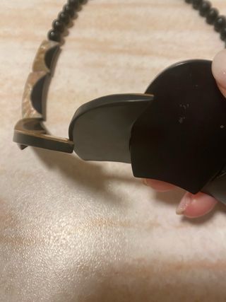 Collana vintage madreperla e perline nere