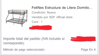 Cama Litera Metálica Negra FetiNes