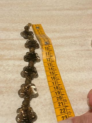 Bracciale Vetro Fiore Nero Oro Vintage