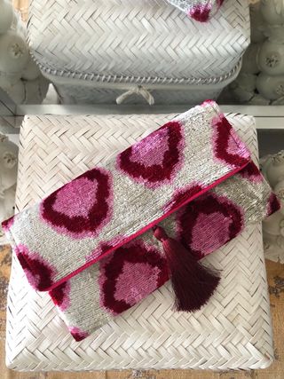 Bolso de mano terciopelo seda