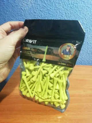 CRIVIT Golf Tees Bambú 100 uds 5.4 cm