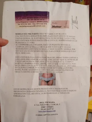 Faja Cinturón Embarazo Talla G