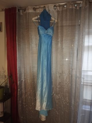 Vestido largo fiesta azul
