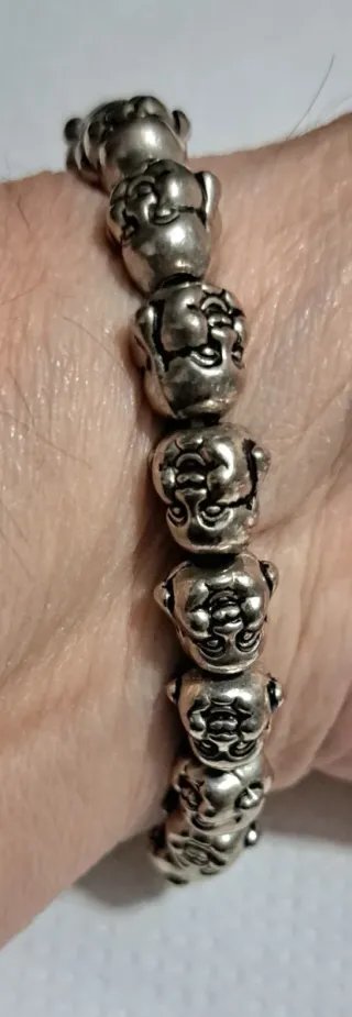 Bracciale Buddha Sorridente Argentato