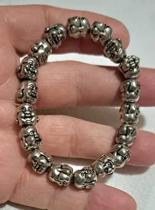 Bracciale Buddha Sorridente Argentato