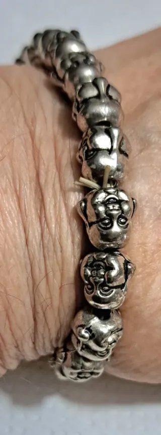 Bracciale Buddha Sorridente Argentato