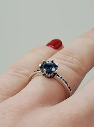 Anello Argento S925 con Zircone Blu