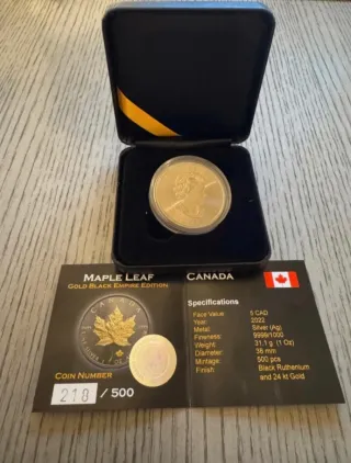 Moneda Plata Maple Leaf 1 Onza 2022