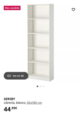 Estantería librería blanca de madera