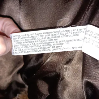 Abrigo Zara Piel Sintética Talla M