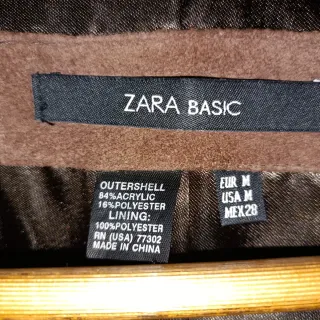 Abrigo Zara Piel Sintética Talla M