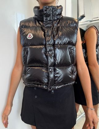 Moncler Gilet Nero Rosa Taglia S
