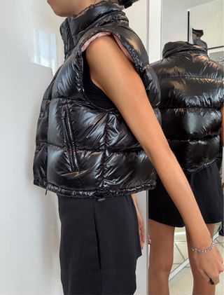 Moncler Gilet Nero Rosa Taglia S