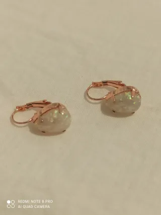 Pendientes cobre ópalo sintético